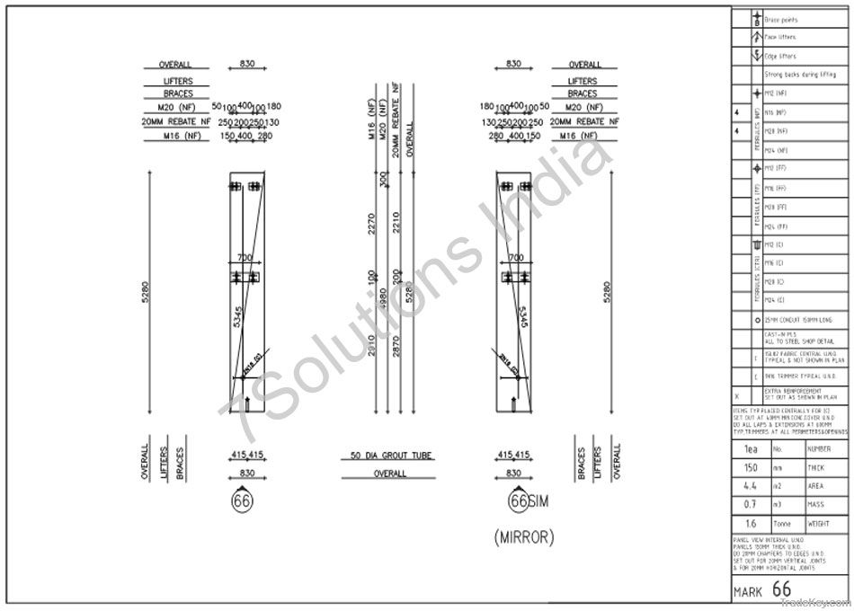 Precast Detailing Services, Concrete Precast Detailing Drawings