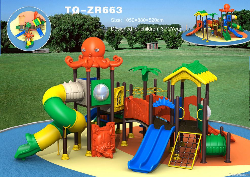interesting outdoor playground for kids TQ-ZR663 outdoor plastic playg