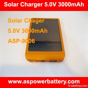 5V 3000mAh Lipo Portable Mobile Power Pack solar charger with solar pa