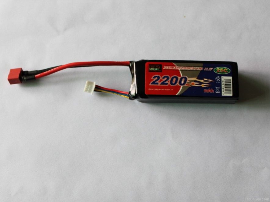 11.1V, 1800mAh, 25C EP Li-Po battery