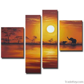 Abstract oil painting craft beautiful landscape