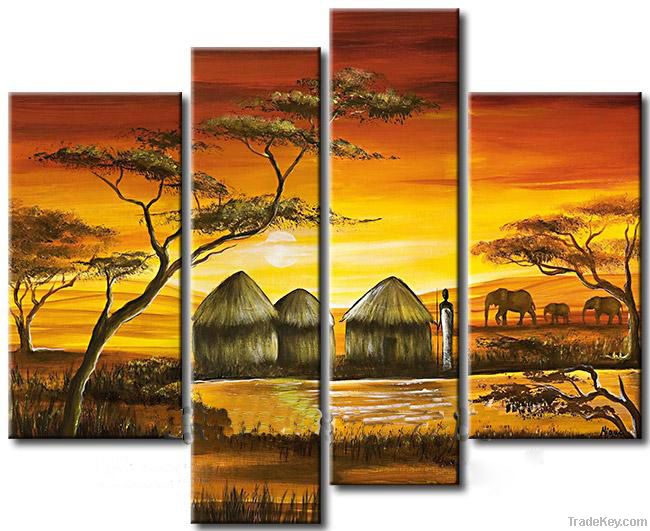 Abstract oil painting craft beautiful landscape