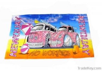 Velour Reactive Print Beach Towel