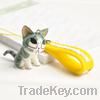 Fashion jewelry Soft plastic rope happy cats mobile add- ons
