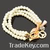 Delicate pearl crystal bracelet