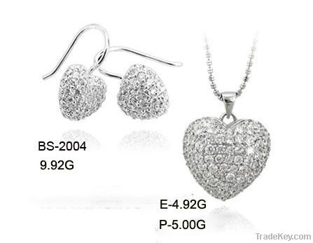 925 silver earring and pendant set