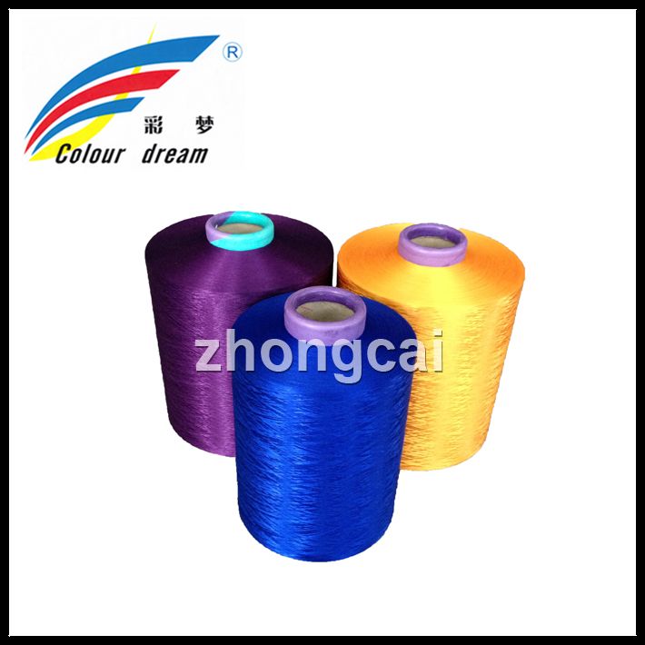 100% Polyester DTY Yarn In Dope Dyed Colors
