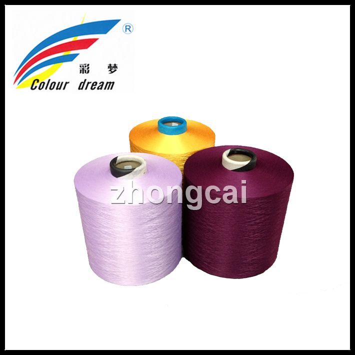 100% Polyester DTY Yarn In Dope Dyed Colors