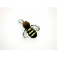 925 sterling silver and nature shell honeybee pendant