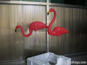 Plastic pink flamingos