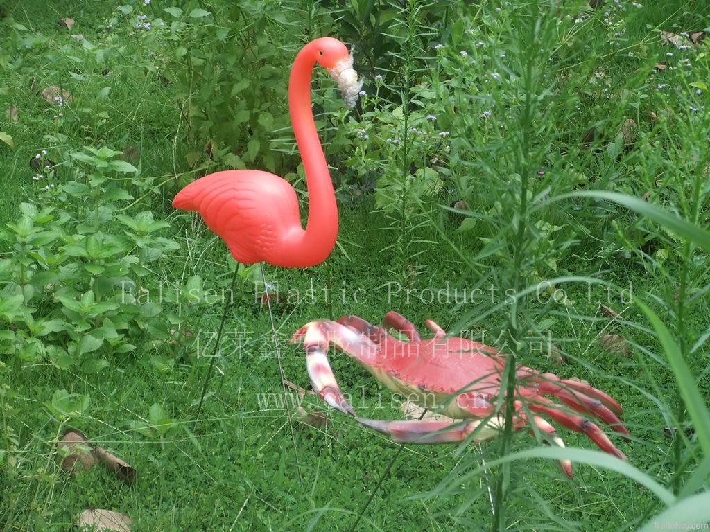 Plastic pink flamingos