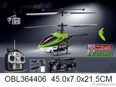 4channel remote control helicopter with light, camera, memory card, charg