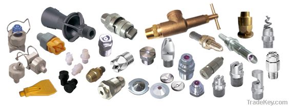 Spray nozzles and machining parts