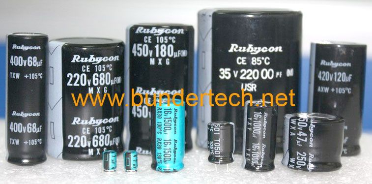 Rubycon aluminum electrolytic capacitor 560uF 450V