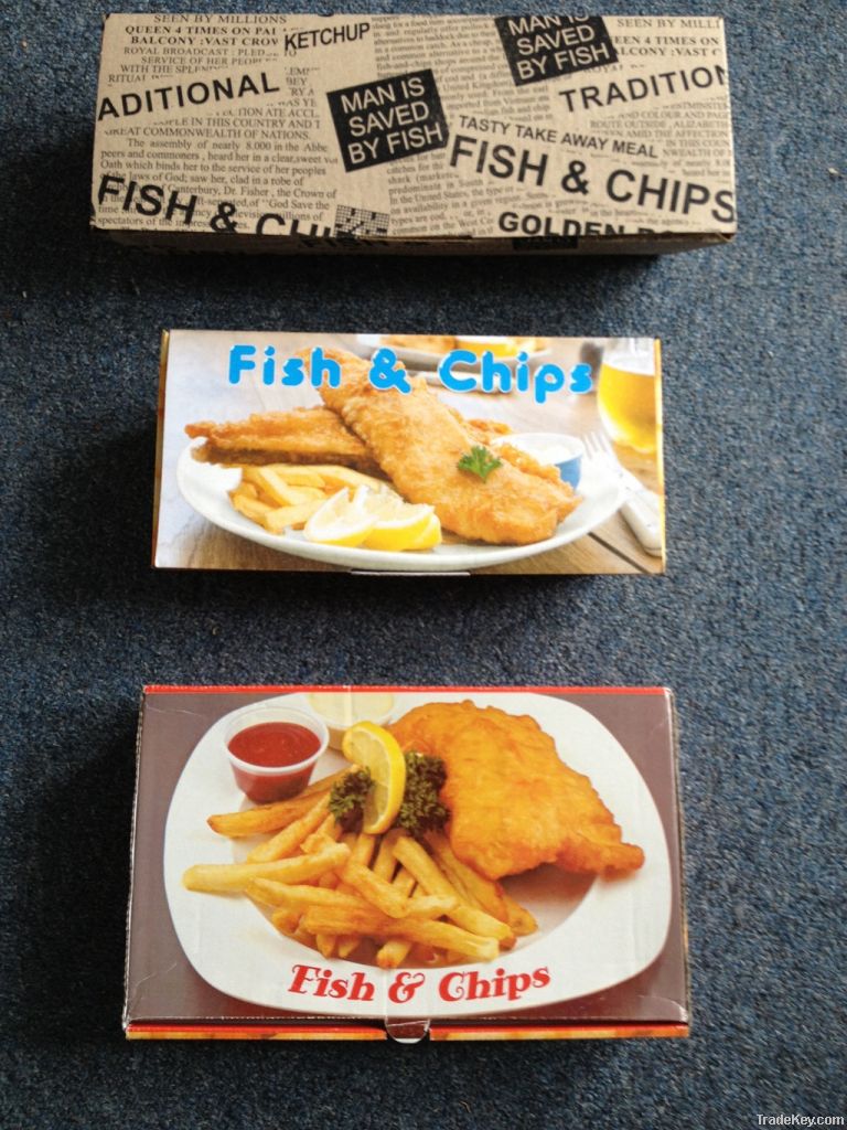 pizza  boxes , fish and chips boxes