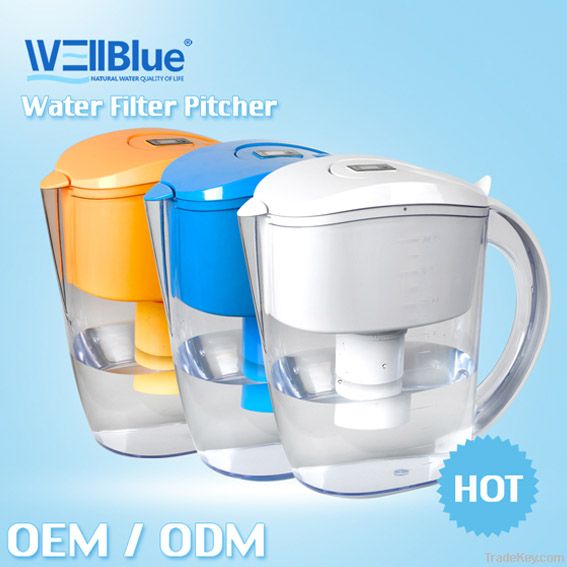 Alkaline water filter pitcher/jug with high pH and low ORP