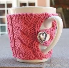 Knitted Cozy. Knit Cup Cozy. Knitted Cup Cozy.