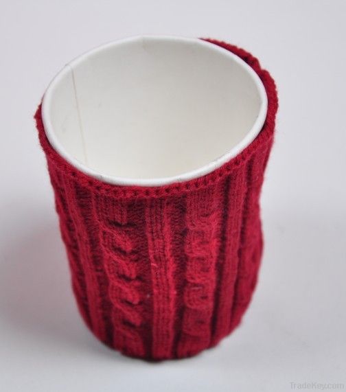 Knitted Cozy. Knit Cup Cozy. Knitted Cup Cozy.