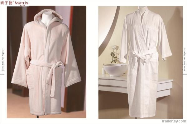 100% cotton hotel kimono style bathrobe