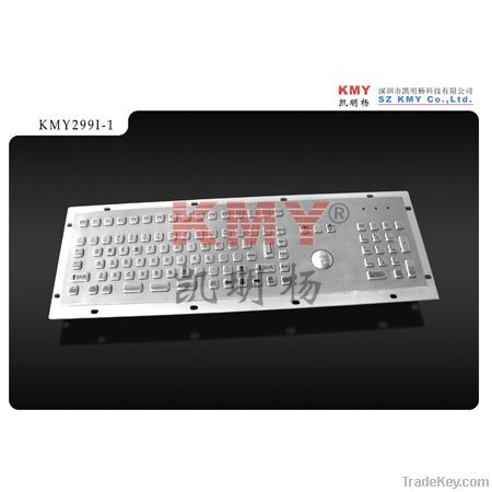 Mini Metal keyboard with trackball for Kiosk