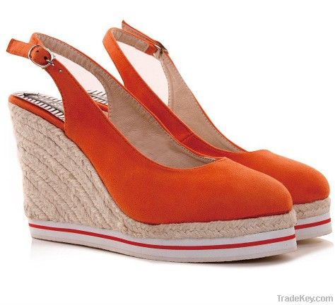 2012 new straw woven wedge heel surrounded shallow mouth sandals