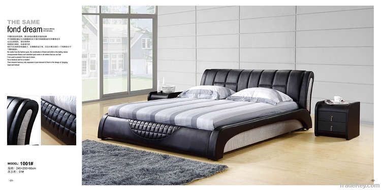 high quality soft bed/round bed/leather bed-1001