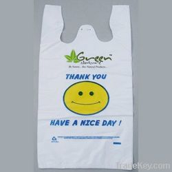 HDPE T-shirt bags on block