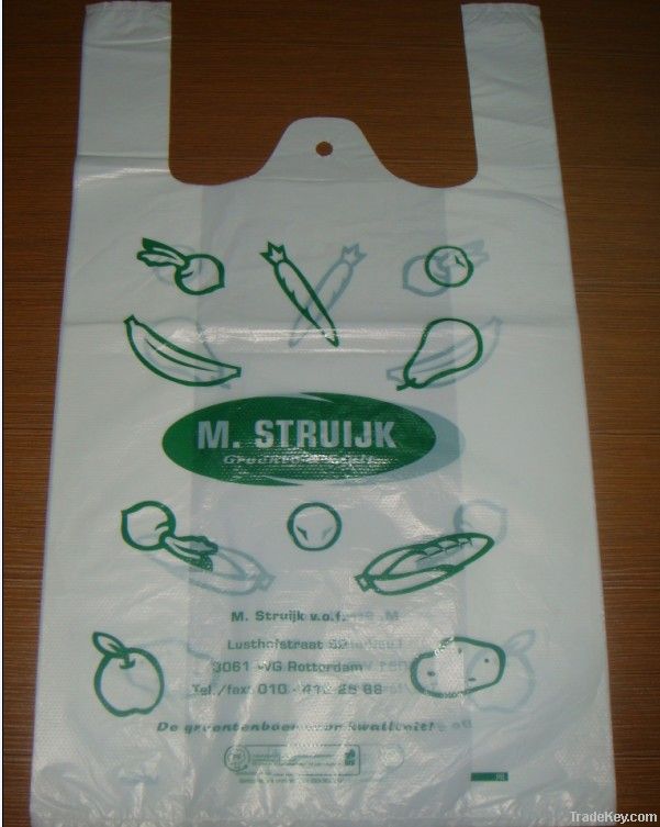 HDPE/LDPE biodegradable eco friendly shopping t-shirt carrier bag