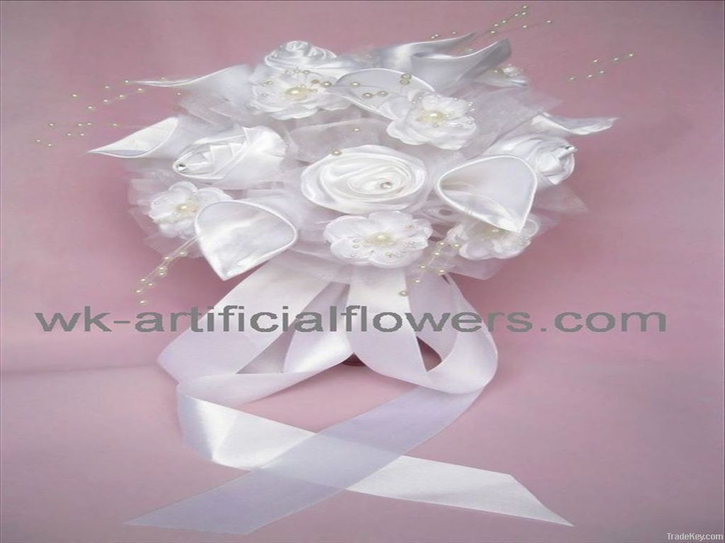 100% High Quality White silk Folowers/ Silk Flower Bouquet for Wedding