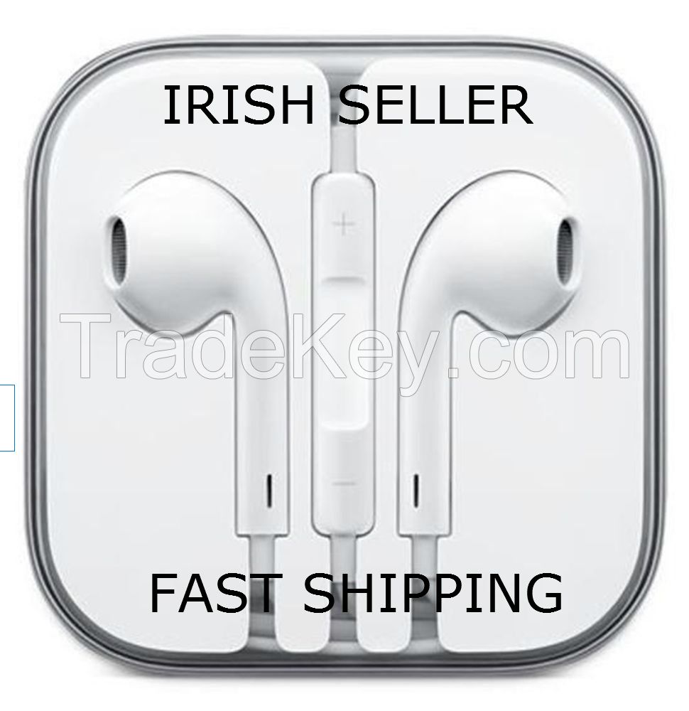 White Apple Style Earbud Earphones With Mic, Volume Control And Push To Talk