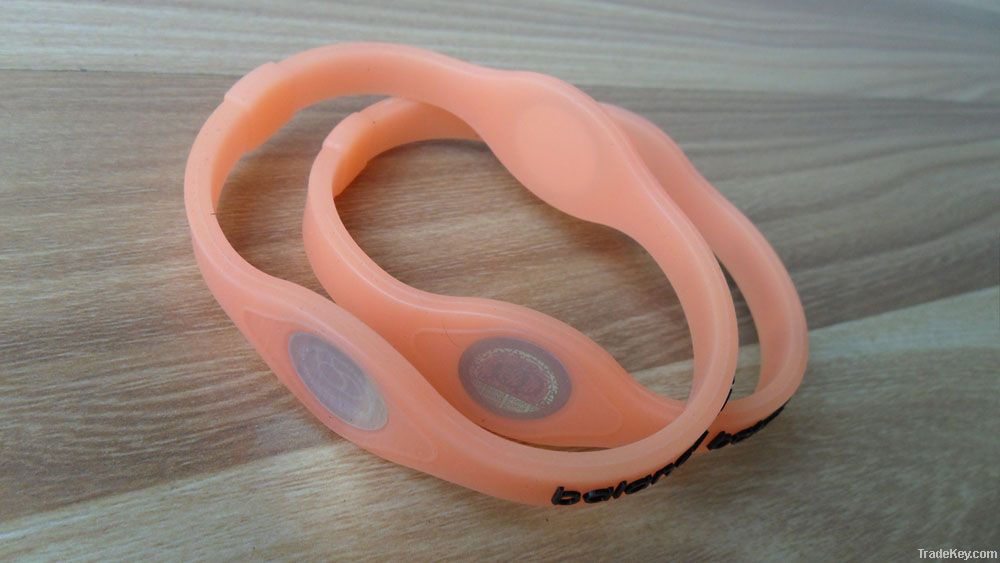 Neon orange silicone bracelet