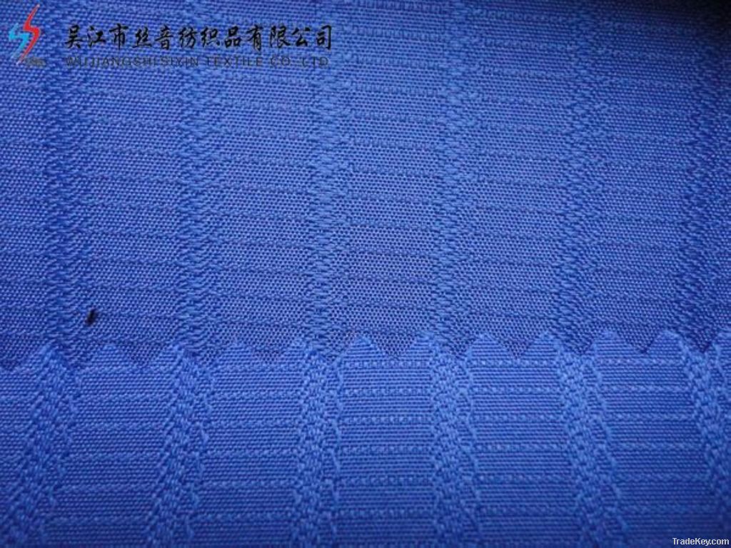 240T Jacquard Stripe Pongee PU coated Fabric
