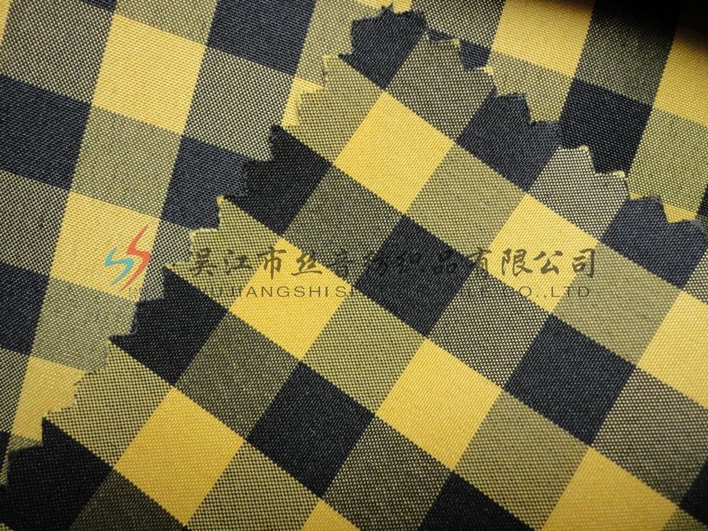 polyester yellow yarn gien check dyed fabric for shirt