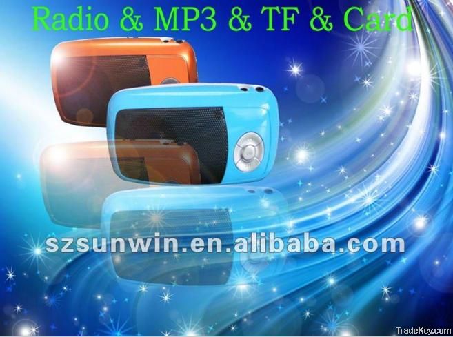 Portable mini speaker with radio