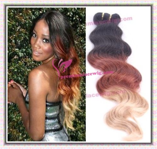 Two tone ombre hair weft extensions brazilian virgin hair 