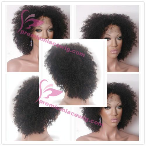 Short kinky curly brazilian virgin human hair full lace wigs