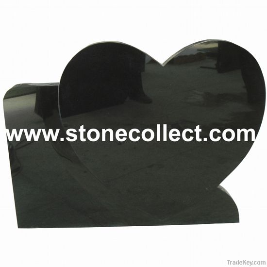 Shanxi Black Headstone with Carved Heart