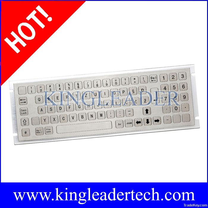 Kiosk metal keyboard with flush keys and numeric keypad