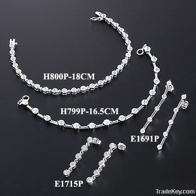 925 sterling silver jewelry sets with rhodium plating