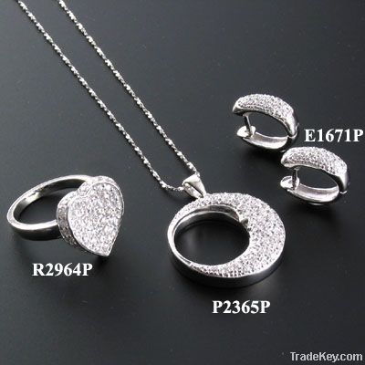 925 Sterling Silver Jewellery Sets with Rhodium Plating