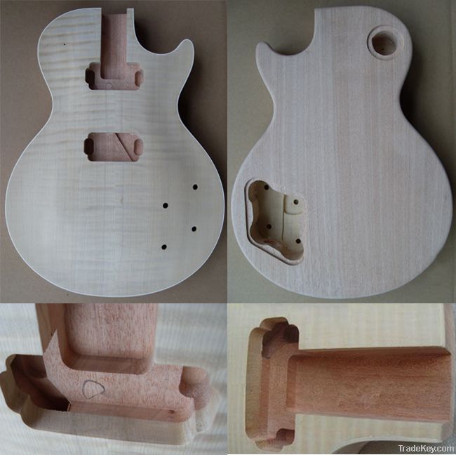 guitar body LP mahogany flame maple top Set-in construction unfinished