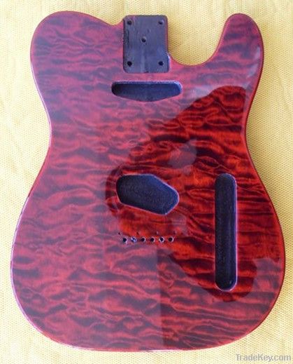 guitar body TL style quilt veneer ash sunburst finished