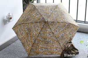2012 new style fashion lady leopard grain folding umbrella
