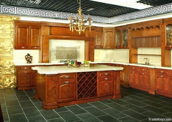 luxury solid wood kitchen cabinet