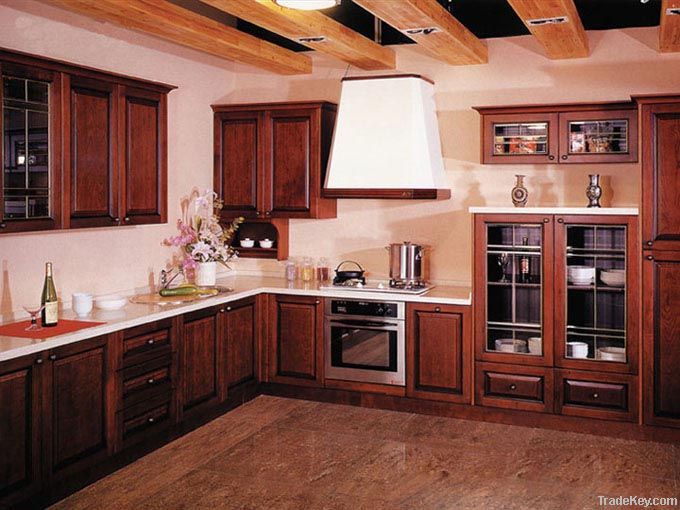 beech solid wood kitchen cabinet