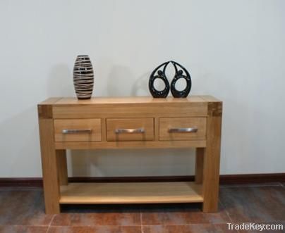 solid oak console table