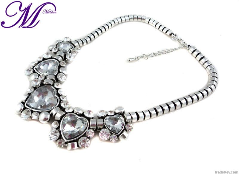 2013 vintage chunky crystal alloy necklace