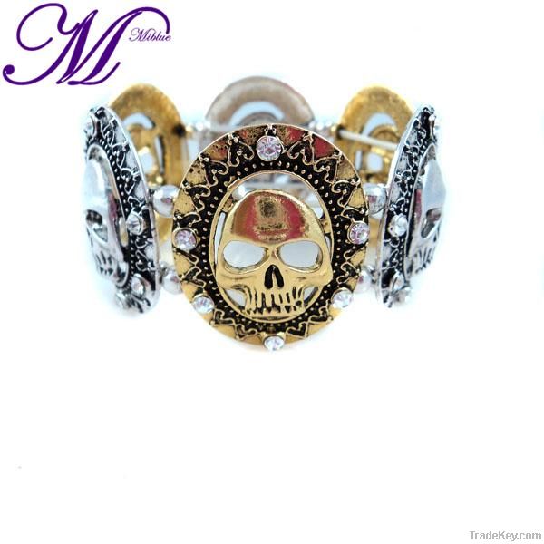 2013 vintage alloy skull stretch bracelet