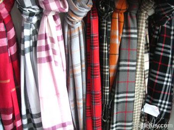 Mercerized Wool check scarf