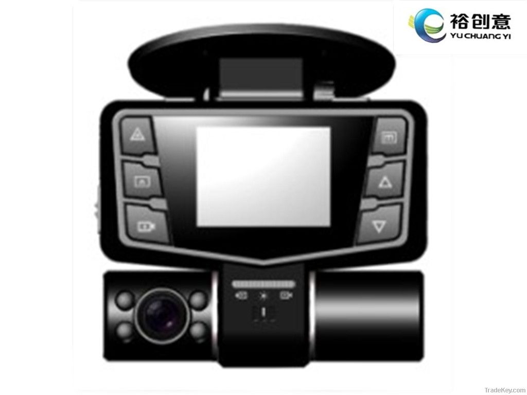 dual channels and dual-screen display car black box-(CY-900T)